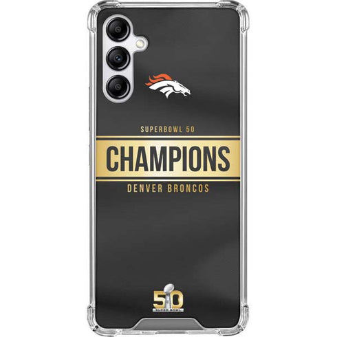 NFL Denver Broncos Super Bowl 50 Champions Black Galaxy A14 5G Clear Case