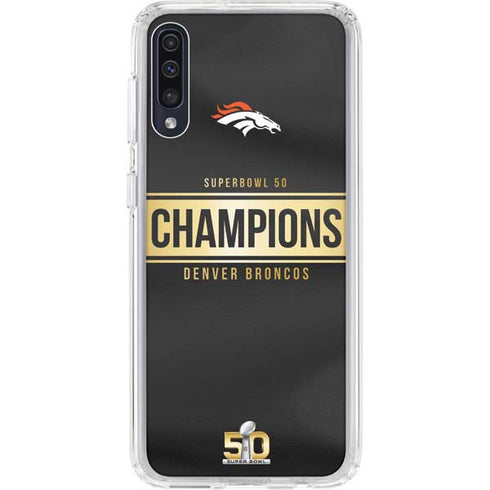 NFL Denver Broncos Super Bowl 50 Champions Black Galaxy A50 Clear Case