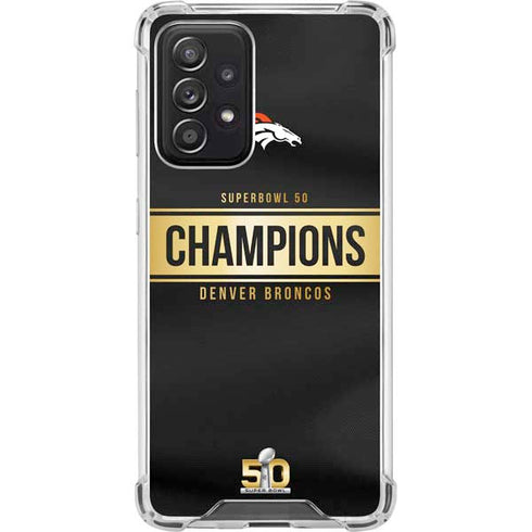 NFL Denver Broncos Super Bowl 50 Champions Black Galaxy A52 5G Clear Case