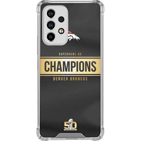 NFL Denver Broncos Super Bowl 50 Champions Black Galaxy A53 5G Clear Case