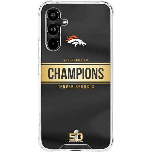 NFL Denver Broncos Super Bowl 50 Champions Black Galaxy A54 5G Clear Case