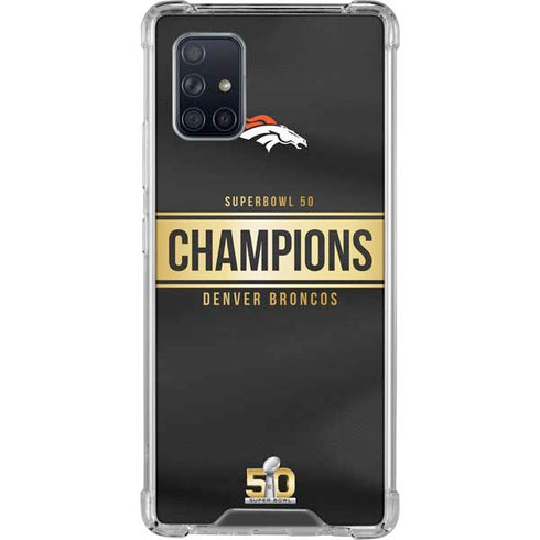 NFL Denver Broncos Super Bowl 50 Champions Black Galaxy A71 5G Clear Case