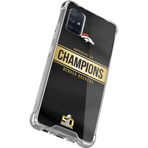 NFL Denver Broncos Super Bowl 50 Champions Black Galaxy A71 5G Clear Case
