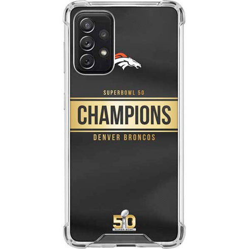 NFL Denver Broncos Super Bowl 50 Champions Black Galaxy A72 5G Clear Case