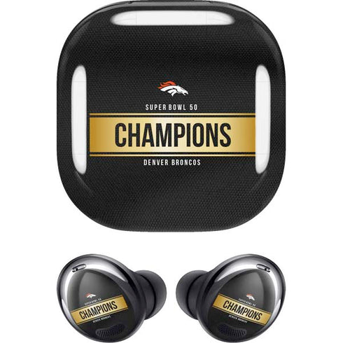 NFL Denver Broncos Super Bowl 50 Champions Black Galaxy Buds Pro Skin