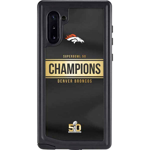 NFL Denver Broncos Super Bowl 50 Champions Black Galaxy Note 10 Waterproof Case
