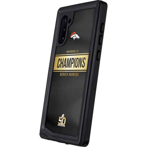NFL Denver Broncos Super Bowl 50 Champions Black Galaxy Note 10 Waterproof Case