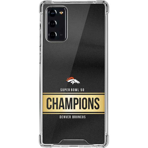 NFL Denver Broncos Super Bowl 50 Champions Black Galaxy Note20 5G Clear Case