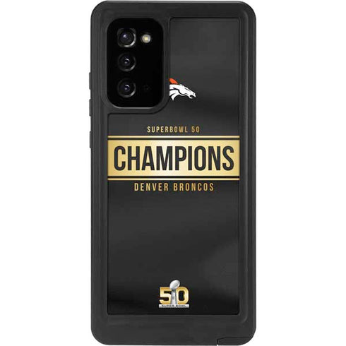 NFL Denver Broncos Super Bowl 50 Champions Black Galaxy Note20 5G Waterproof Case