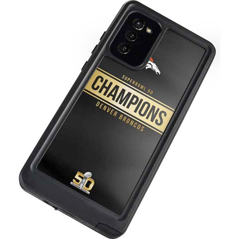 NFL Denver Broncos Super Bowl 50 Champions Black Galaxy Note20 5G Waterproof Case