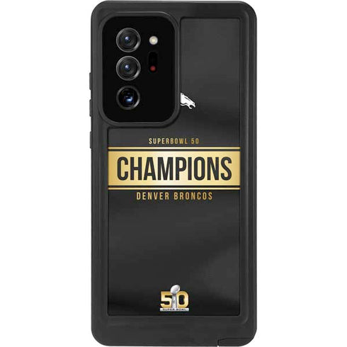 NFL Denver Broncos Super Bowl 50 Champions Black Galaxy Note20 Ultra 5G Waterproof Case