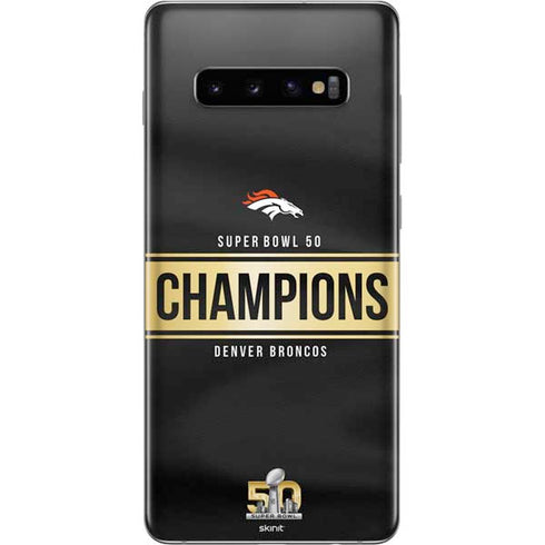 NFL Denver Broncos Super Bowl 50 Champions Black Galaxy S10 Plus Skin