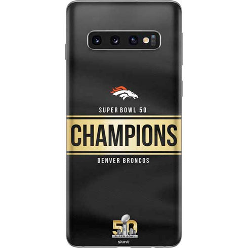 NFL Denver Broncos Super Bowl 50 Champions Black Galaxy S10 Skin