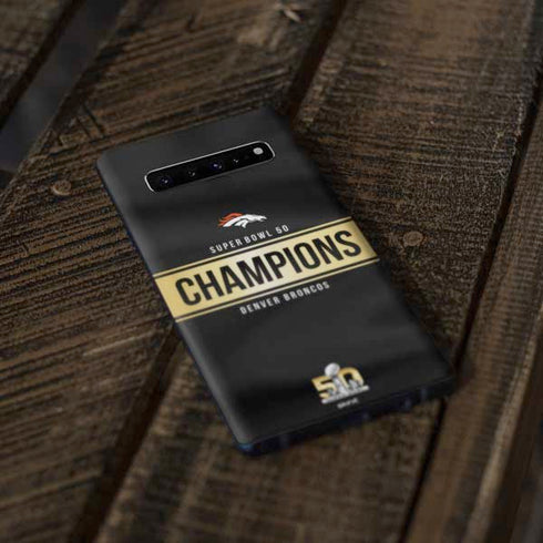 NFL Denver Broncos Super Bowl 50 Champions Black Galaxy S10 Skin