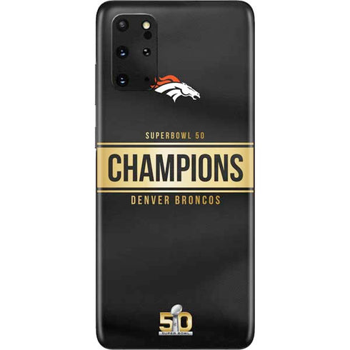 NFL Denver Broncos Super Bowl 50 Champions Black Galaxy S20 Plus Skin