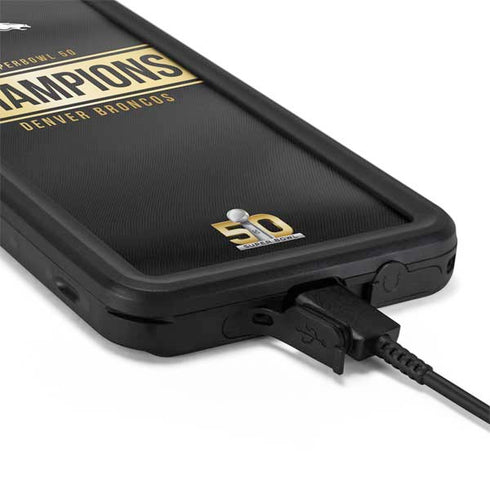 NFL Denver Broncos Super Bowl 50 Champions Black Galaxy S20 Plus Waterproof Case