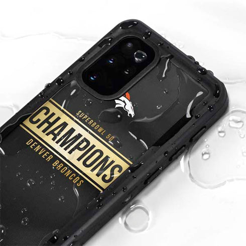NFL Denver Broncos Super Bowl 50 Champions Black Galaxy S20 Plus Waterproof Case