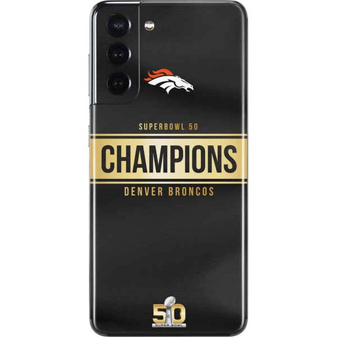 NFL Denver Broncos Super Bowl 50 Champions Black Galaxy S21 5G Skin
