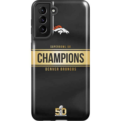 NFL Denver Broncos Super Bowl 50 Champions Black Galaxy S21 FE Pro Case