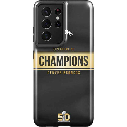 NFL Denver Broncos Super Bowl 50 Champions Black Galaxy S21 Ultra 5G Pro Case