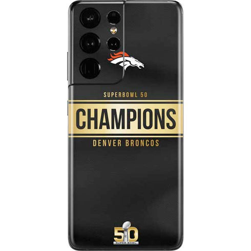 NFL Denver Broncos Super Bowl 50 Champions Black Galaxy S21 Ultra 5G Skin