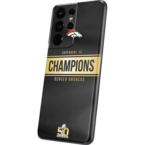 NFL Denver Broncos Super Bowl 50 Champions Black Galaxy S21 Ultra 5G Skin