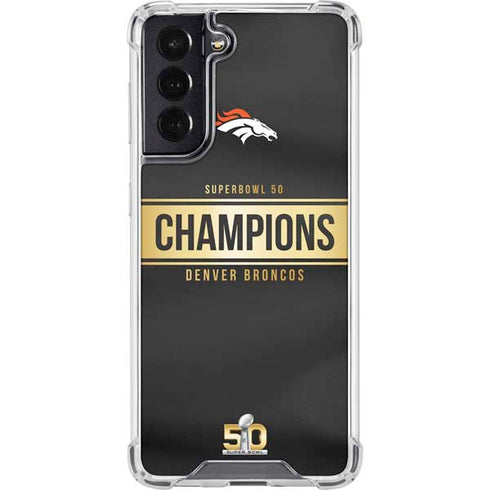 NFL Denver Broncos Super Bowl 50 Champions Black Galaxy S22 Clear Case