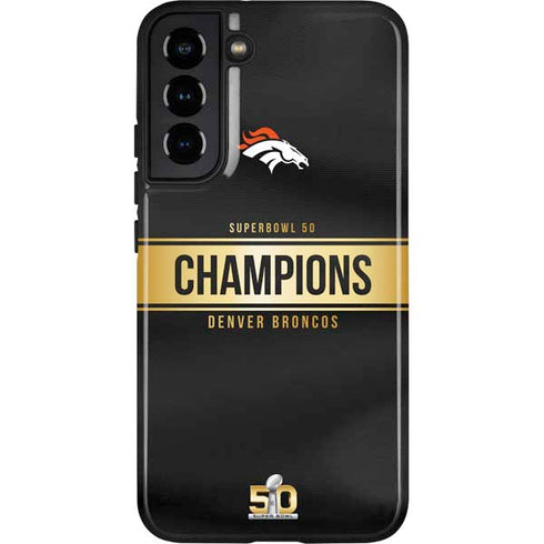 NFL Denver Broncos Super Bowl 50 Champions Black Galaxy S22 Plus Pro Case