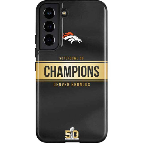 NFL Denver Broncos Super Bowl 50 Champions Black Galaxy S22 Pro Case