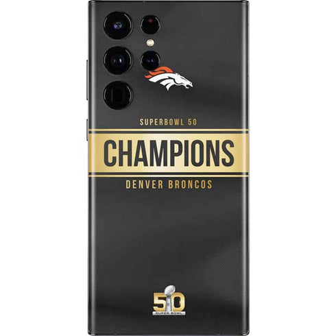 NFL Denver Broncos Super Bowl 50 Champions Black Galaxy S22 Ultra Skin