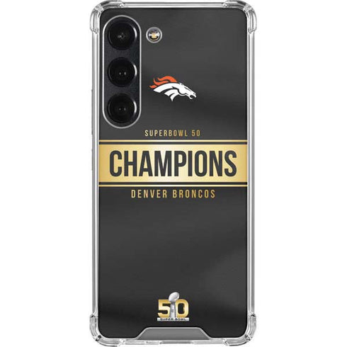 NFL Denver Broncos Super Bowl 50 Champions Black Galaxy S23 Clear Case