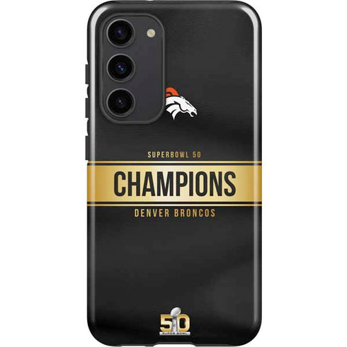 NFL Denver Broncos Super Bowl 50 Champions Black Galaxy S23 Plus Pro Case