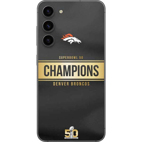 NFL Denver Broncos Super Bowl 50 Champions Black Galaxy S23 Plus Skin