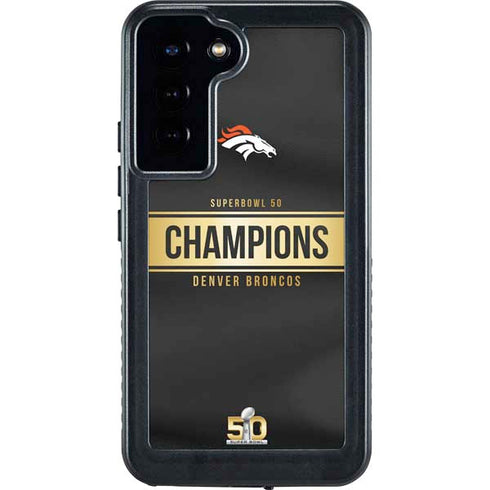 NFL Denver Broncos Super Bowl 50 Champions Black Galaxy S23 Plus Waterproof Case