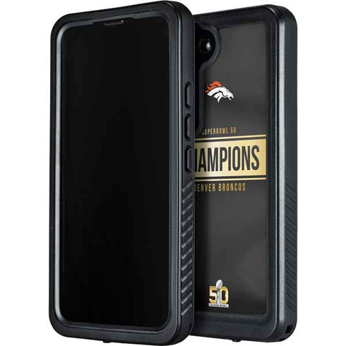 NFL Denver Broncos Super Bowl 50 Champions Black Galaxy S23 Plus Waterproof Case