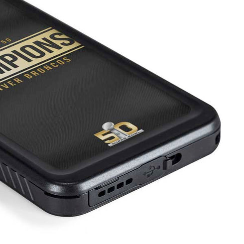 NFL Denver Broncos Super Bowl 50 Champions Black Galaxy S23 Plus Waterproof Case