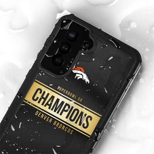 NFL Denver Broncos Super Bowl 50 Champions Black Galaxy S23 Plus Waterproof Case
