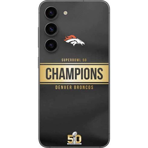 NFL Denver Broncos Super Bowl 50 Champions Black Galaxy S23 Skin