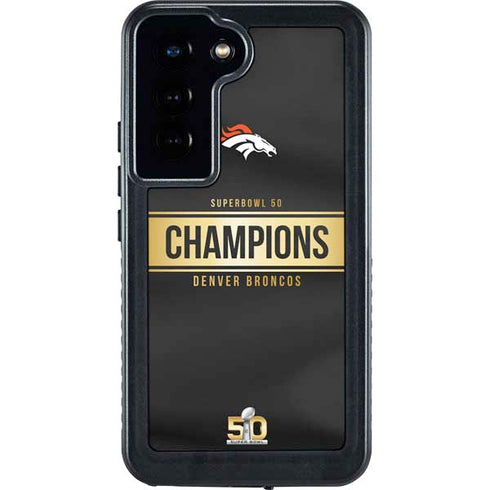 NFL Denver Broncos Super Bowl 50 Champions Black Galaxy S23 Waterproof Case
