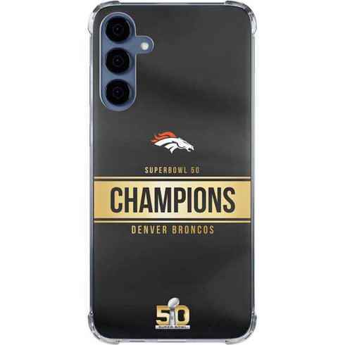 NFL Denver Broncos Super Bowl 50 Champions Black Galaxy S24 Clear Case