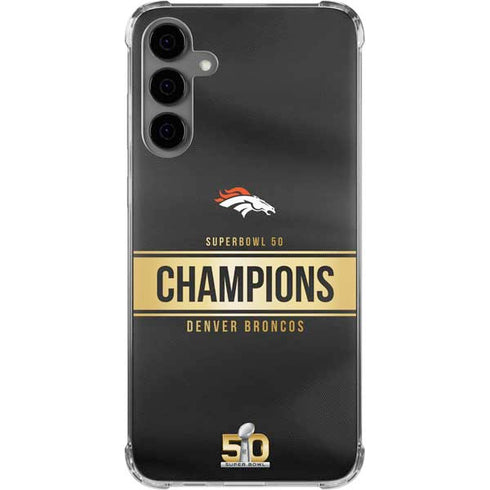 NFL Denver Broncos Super Bowl 50 Champions Black Galaxy S24 Plus Clear Case