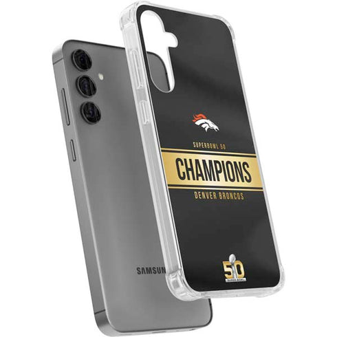 NFL Denver Broncos Super Bowl 50 Champions Black Galaxy S24 Plus Clear Case