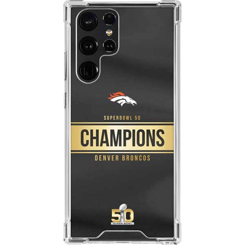 NFL Denver Broncos Super Bowl 50 Champions Black Galaxy S24 Ultra Clear Case