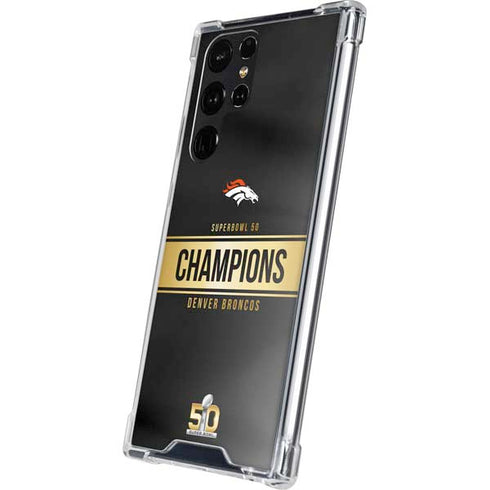 NFL Denver Broncos Super Bowl 50 Champions Black Galaxy S24 Ultra Clear Case