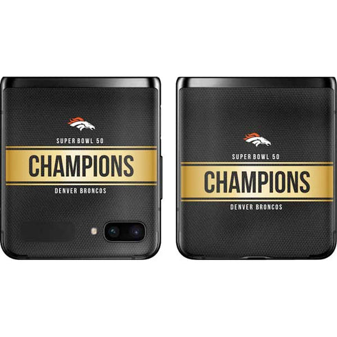 NFL Denver Broncos Super Bowl 50 Champions Black Galaxy Z Flip Skin