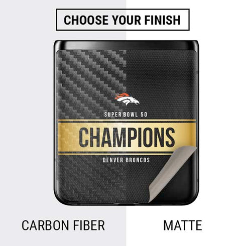 NFL Denver Broncos Super Bowl 50 Champions Black Galaxy Z Flip Skin