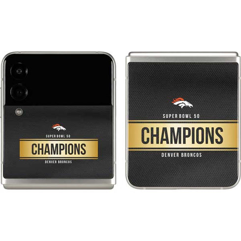 NFL Denver Broncos Super Bowl 50 Champions Black Galaxy Z Flip3 5G Skin