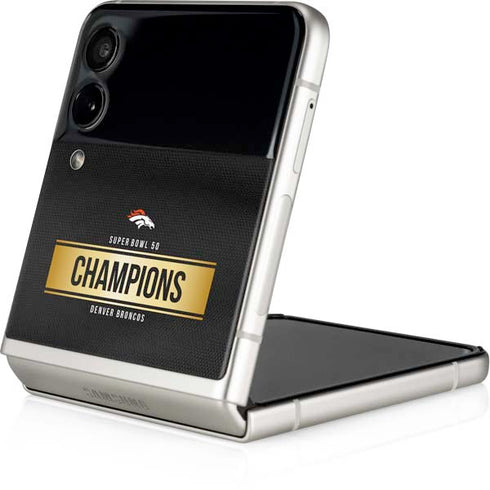 NFL Denver Broncos Super Bowl 50 Champions Black Galaxy Z Flip3 5G Skin