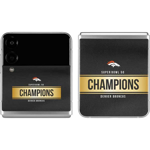 NFL Denver Broncos Super Bowl 50 Champions Black Galaxy Z Flip4 5G Skin