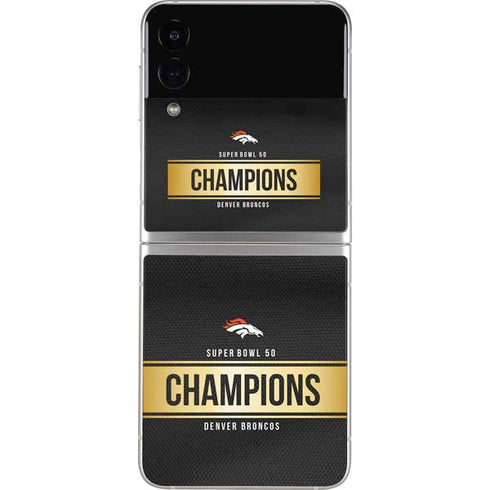 NFL Denver Broncos Super Bowl 50 Champions Black Galaxy Z Flip4 5G Skin